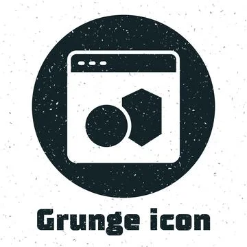 Grunge Software, web developer programming code icon isolated on white Illustrazione stock