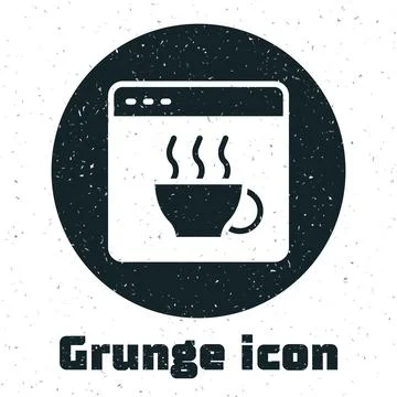 Grunge Software, web developer programming code icon isolated on white Stock Illustration