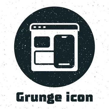Grunge Software, web developer programming code icon isolated on white イラスト素材