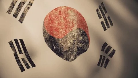 Grunge South Korea Flag Loop Stock-Footage 85118351