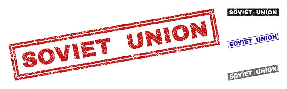 Grunge SOVIET UNION Textured Rectangle Watermarks Stock Illustration