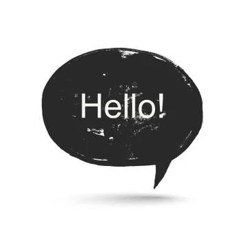 Grunge speak bubble. Stock Illustration