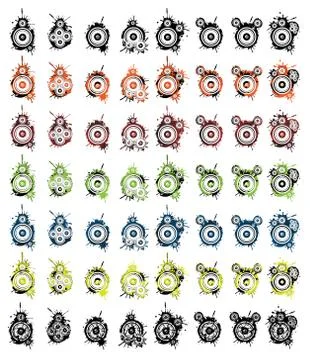 Grunge speaker collection Stock Illustration