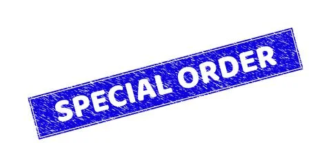 Grunge SPECIAL ORDER Textured Rectangle Stamp Seal Illustrazione stock