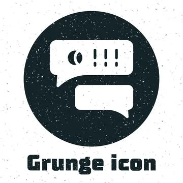 Grunge Speech bubble chat about baseball game icon isolated on white background 스톡 일러스트