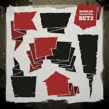 Grunge speech bubbles collection set2 Stock Illustration