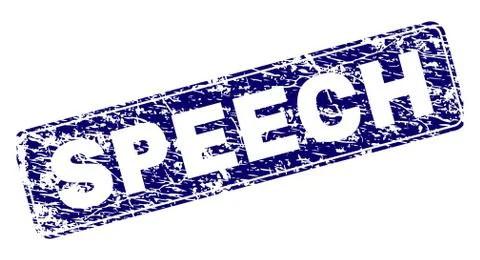 Grunge SPEECH Framed Rounded Rectangle Stamp 스톡 일러스트
