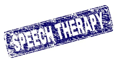 Grunge SPEECH THERAPY Framed Rounded Rectangle Stamp 스톡 일러스트