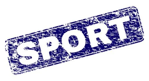 Grunge SPORT Framed Rounded Rectangle Stamp イラスト素材