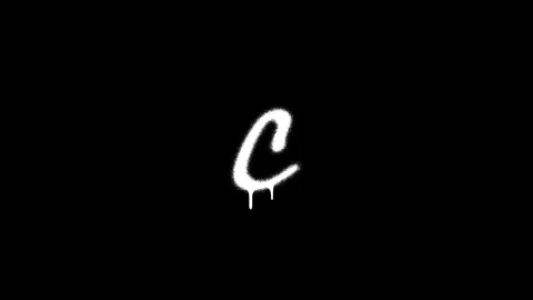 Grunge Spray Letter C. Lowercase Alphabet Animation. Creative Ink Motion. Stock Footage 328662444
