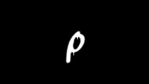 Grunge Spray Letter p. Lowercase Alphabet Animation. Creative Ink Motion. Stock Footage 328662453