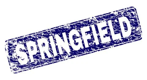 Grunge SPRINGFIELD Framed Rounded Rectangle Stamp 스톡 일러스트
