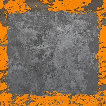 Grunge Square Background with Orange Borders Stock Illustration