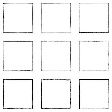Grunge Square Frames Stock Illustration
