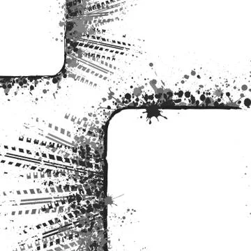 Grunge square tire tracks frames Stock Illustration