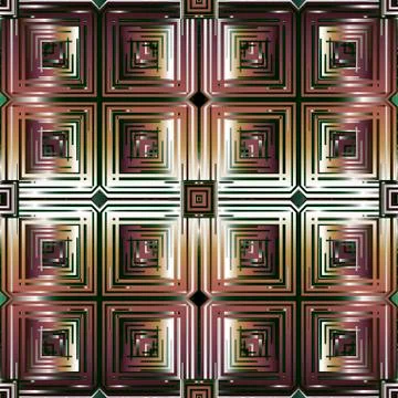 Grunge squares 3d vector seamless pattern. Rough ornamental geometric background Stock Illustration