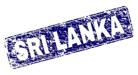 Grunge SRI LANKA Framed Rounded Rectangle Stamp イラスト素材