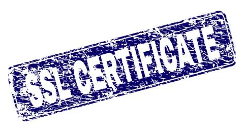 Grunge SSL CERTIFICATE Framed Rounded Rectangle Stamp 스톡 일러스트