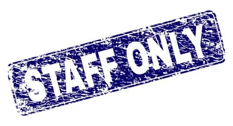 Grunge STAFF ONLY Framed Rounded Rectangle Stamp 스톡 일러스트