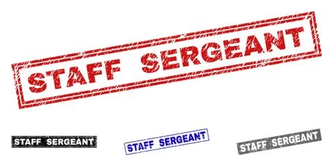 Grunge STAFF SERGEANT Textured Rectangle Stamps Stock Illustration