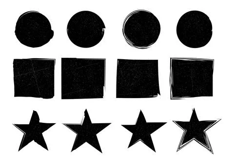 Grunge stamp. Drawn element brush circle. Brush banner set. Vector Stock Illustration