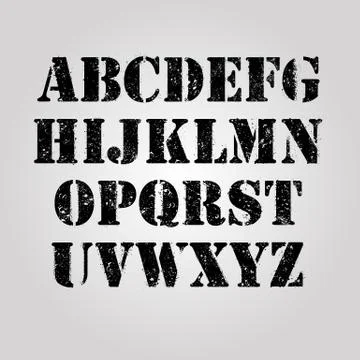 Grunge Stamp Texture Alphabet Vector illustration EPS 10. Stock Illustration