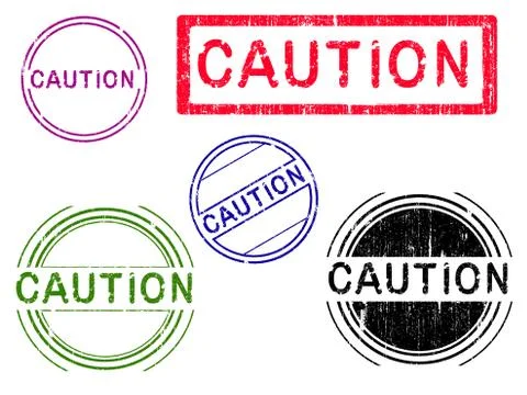 Grunge Stamps - CAUTION Stock-Illustration