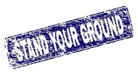 Grunge STAND YOUR GROUND Framed Rounded Rectangle Stamp Stock Illustration