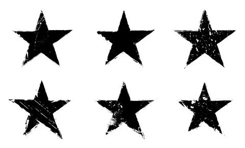 Grunge star set Stock Illustration