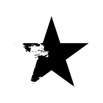 Grunge star stamp vector. Hand-painted watercolor or ink old texture. Vintage Stock Illustration