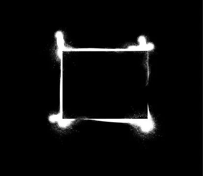 Grunge stencil frame, white graffiti spray painted border, vector rectangle Illustrazione stock