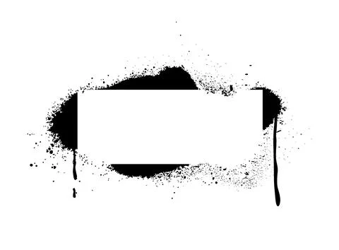 Grunge stencil vector frame, black graffiti spray painted border, dirty spray イラスト素材