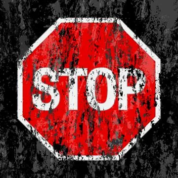 Grunge stop sign background Stock Illustration