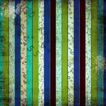 Grunge striped background with numbers Stock Illustration