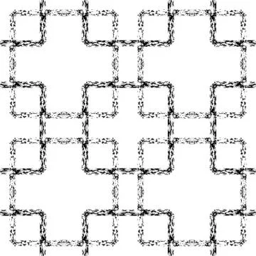 Grunge striped checkered vector seamless pattern. Stock Illustration