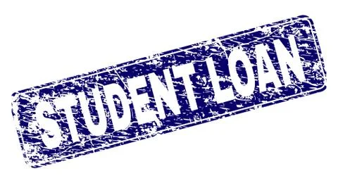 Grunge STUDENT LOAN Framed Rounded Rectangle Stamp 스톡 일러스트