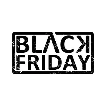 Grunge Style Black Friday, Vector illustration isolated on white background Stock Illustration