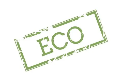 Grunge-style rectangular eco stamp with simple text, ideal for eco-friendly Stock Illustration