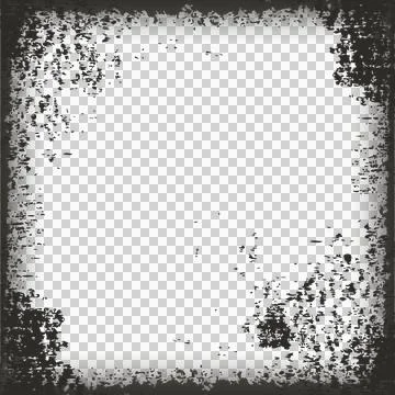 Grunge-style square panel featuring worn distressed border and speckles on Stock Illustration