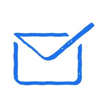 Grunge style vector illustration of a confirmed email message. Hand drawn doo 스톡 일러스트