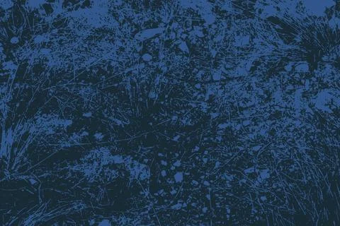 Grunge-style vector texture with abstract natural patterns in dark blue tones Stock Illustration