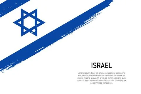 Grunge styled brush stroke background with flag of Israel Stock Illustration