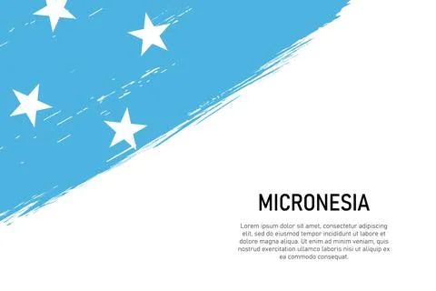Grunge styled brush stroke background with flag of Micronesia イラスト素材