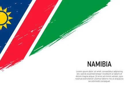 Grunge styled brush stroke background with flag of Namibia Illustrazione stock