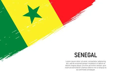 Grunge styled brush stroke background with flag of Senegal Stock-Illustration
