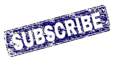 Grunge SUBSCRIBE Framed Rounded Rectangle Stamp 스톡 일러스트