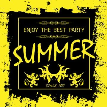 Grunge summer poster Stock Illustration