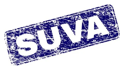 Grunge SUVA Framed Rounded Rectangle Stamp Stock Illustration