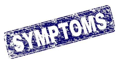 Grunge SYMPTOMS Framed Rounded Rectangle Stamp Stock Illustration