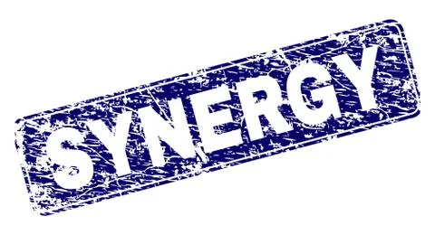 Grunge SYNERGY Framed Rounded Rectangle Stamp Stock Illustration